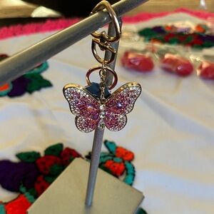 Keychain/Bag Charm Pink Butterfly 🦋 with Rhinestones